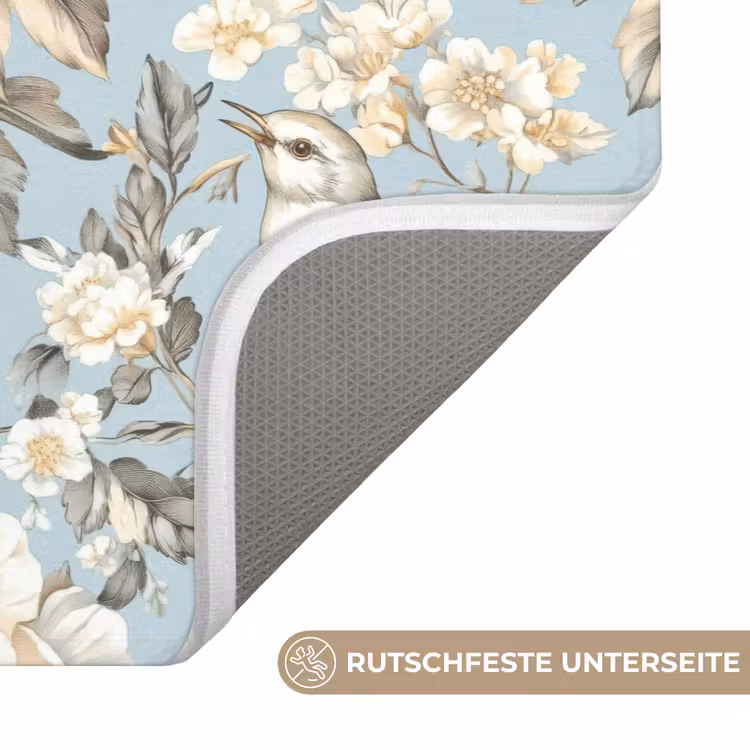 WC Vorleger - Botanisch - Singvogel - Blau — 3