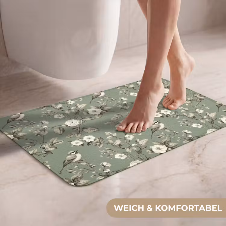 WC Vorleger - Botanisch - Vögel - Grün — 7