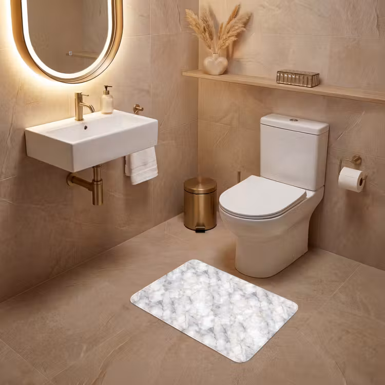 WC Vorleger - Grau - Marmor - Detailliert — 4