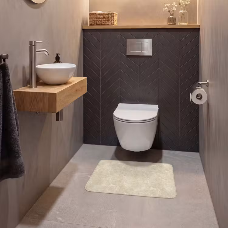 WC Vorleger - Hellbeige - Marmor - Diffusionsäderung — 2