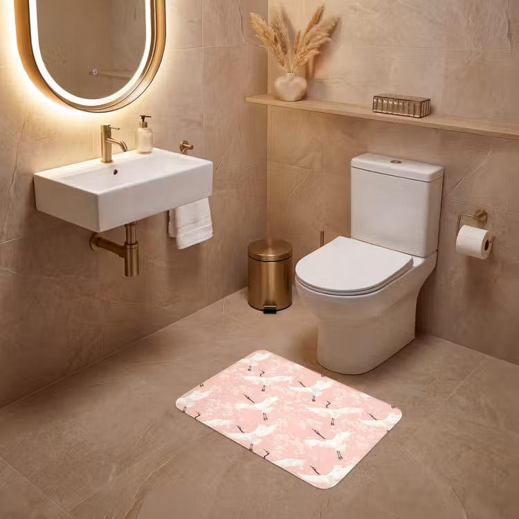 WC Vorleger - Kranich - Blüte - Rosa — 4