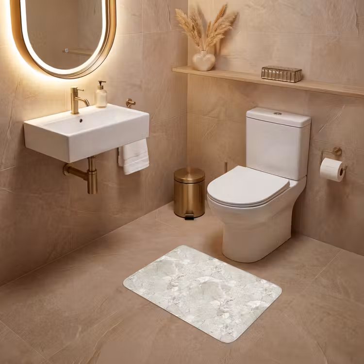WC Vorleger - Marmor - Grau - Adern — 4