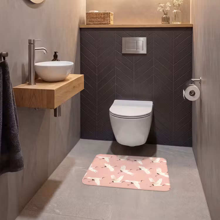 WC Vorleger - Modern - Kraniche - Rosa — 2