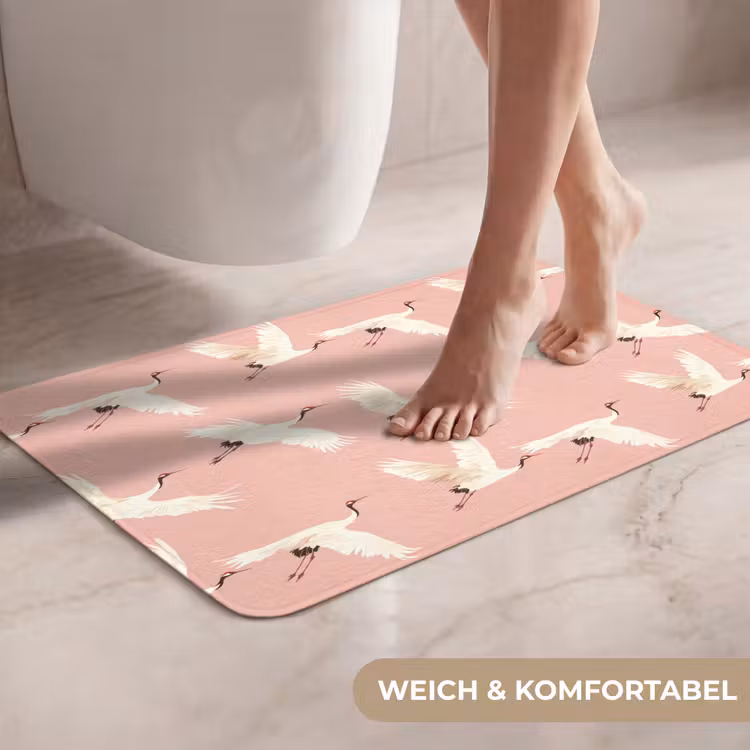 WC Vorleger - Modern - Kraniche - Rosa — 7