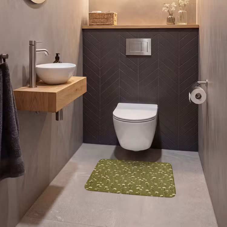 WC Vorleger - Rustikal - Blumen - Grün — 2