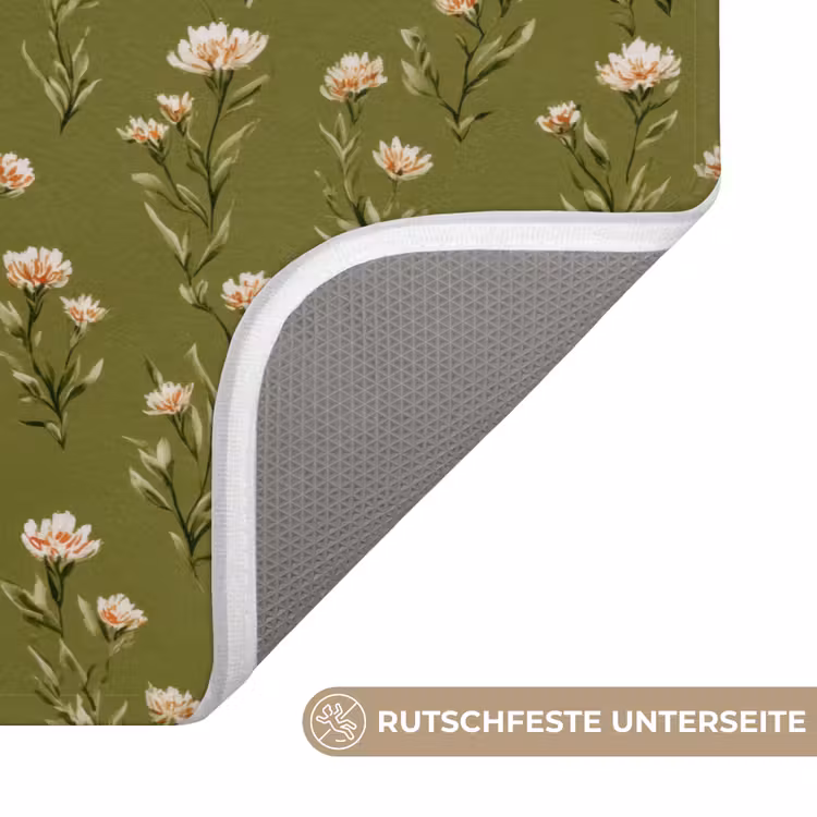 WC Vorleger - Rustikal - Blumen - Grün — 3