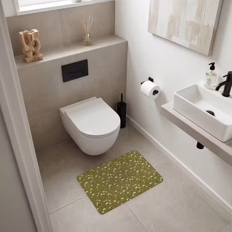 WC Vorleger - Rustikal - Blumen - Grün — 6
