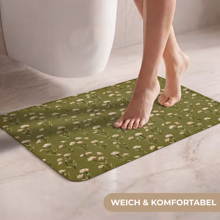 WC Vorleger - Rustikal - Blumen - Grün — 7