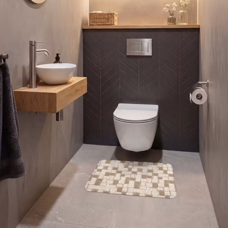 WC Vorleger - Block - Muster - Braun — 2