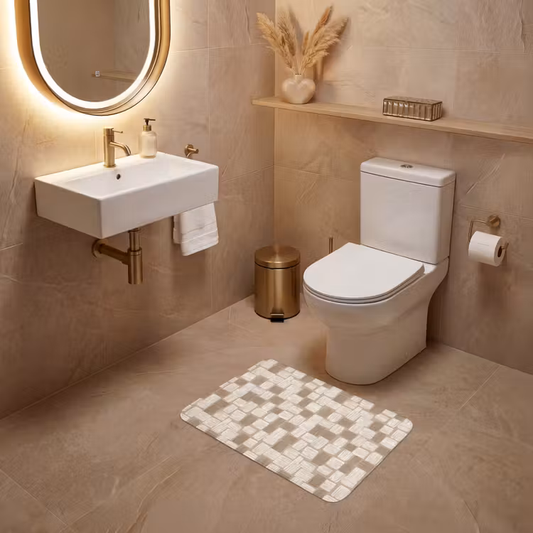 WC Vorleger - Block - Muster - Braun — 4