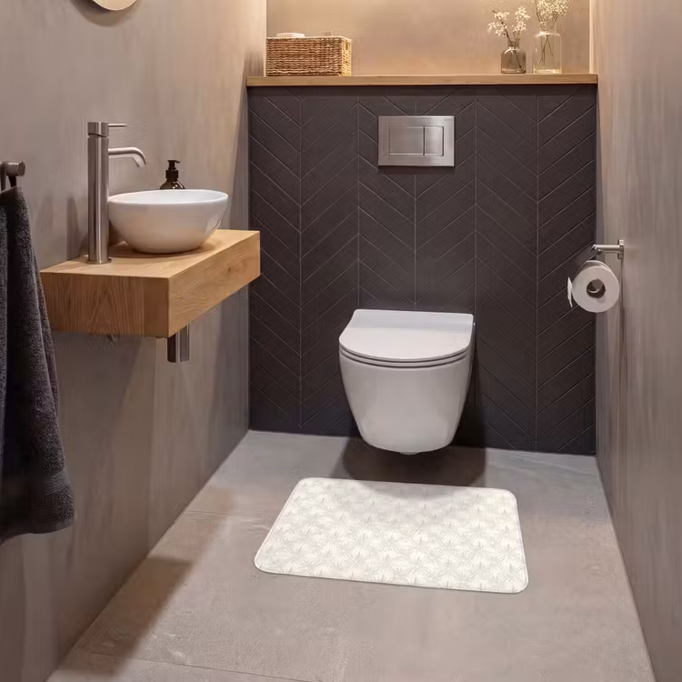 WC Vorleger - Muster - Blumen - Beige — 2