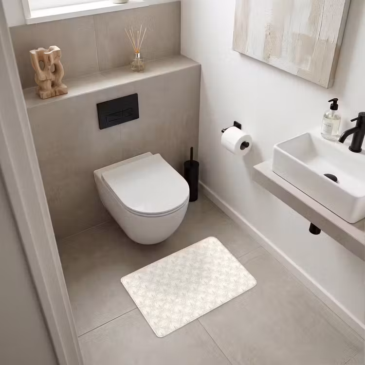 WC Vorleger - Muster - Blumen - Beige — 6