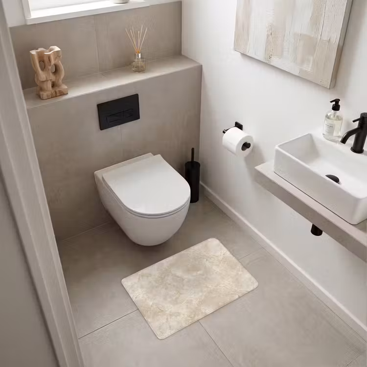 WC Vorleger - Hellbeige - Marmor - Adern — 6