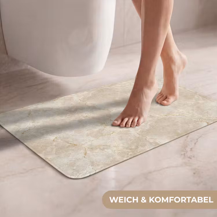 WC Vorleger - Hellbeige - Marmor - Adern — 7