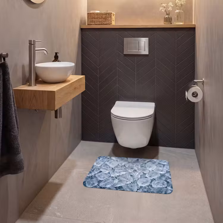 WC Vorleger - Eiswürfel - Wasser - Blau — 2
