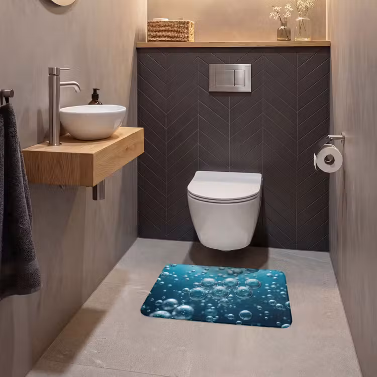 WC Vorleger - Luftblasen - Dynamisch - Blau — 2