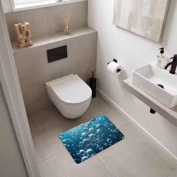WC Vorleger - Luftblasen - Dynamisch - Blau — 6