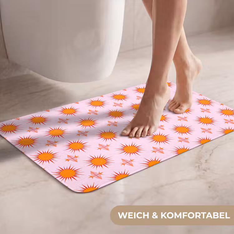WC Vorleger - Sonne - Muster - Rosa — 7