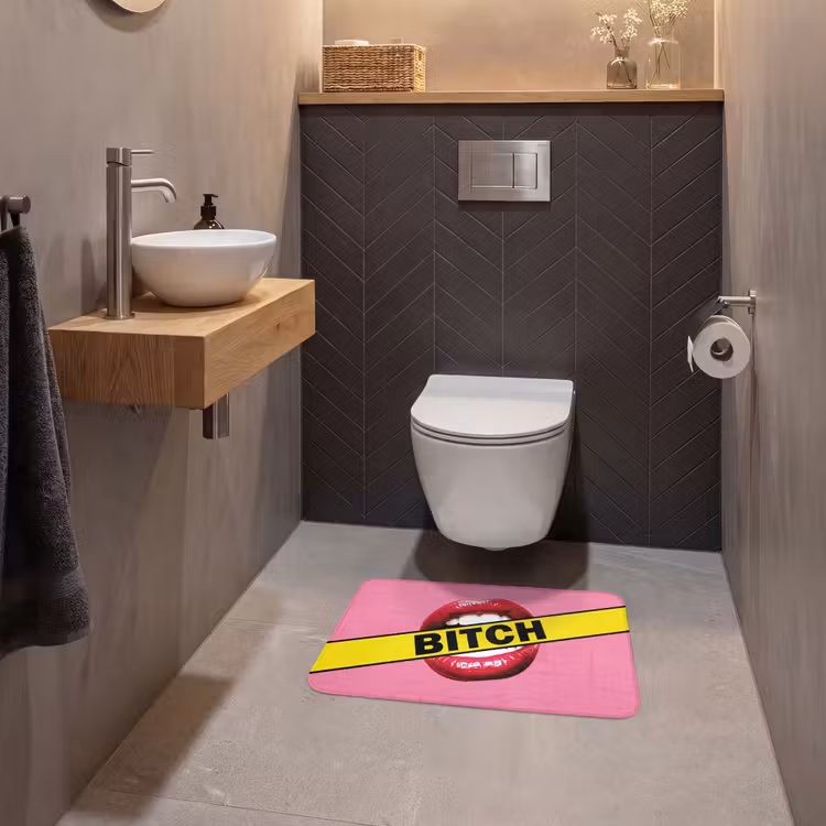 WC Vorleger - Lippen - Text - Bunt — 2