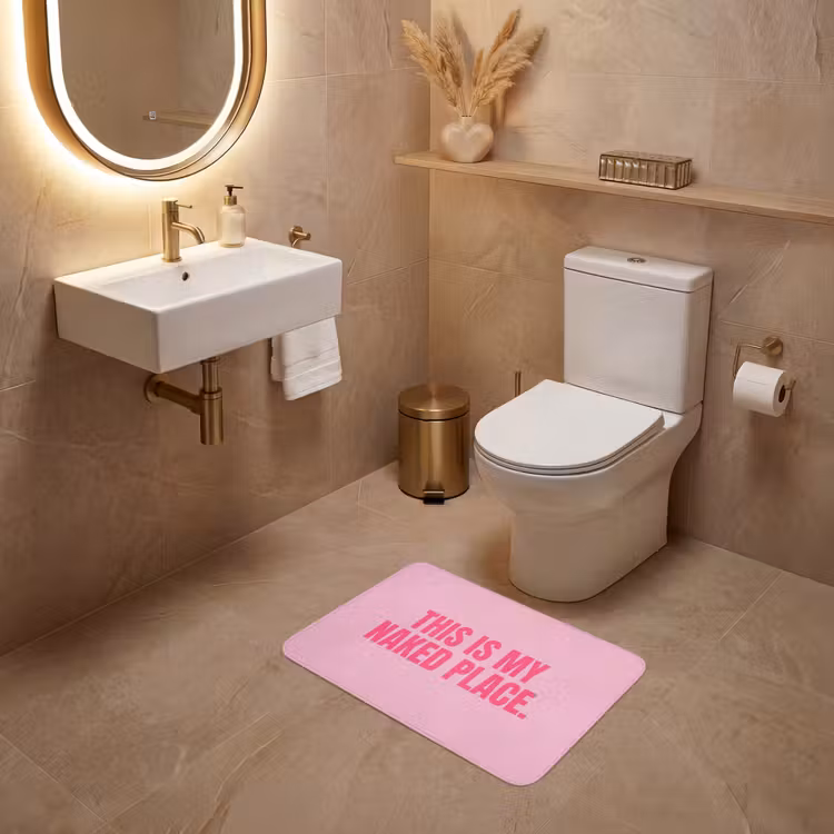 WC Vorleger - Text - Modern - Rosa — 4