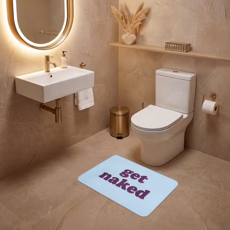 WC Vorleger - Verspielt - Botschaft - Blau — 4