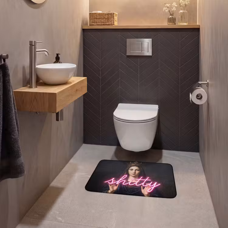 WC Vorleger - Ironisch - Text - Neon — 2
