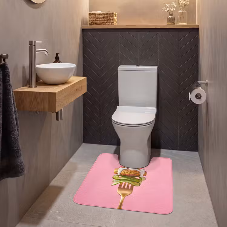 WC Vorleger - Essen – Gabel – Rosa — 2