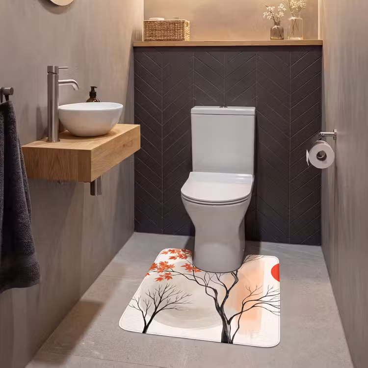 WC Vorleger - Baum – Rot – Abstrakt — 2