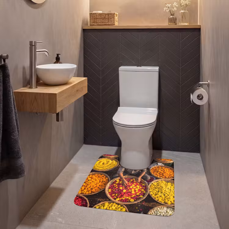 WC Vorleger - Blumen – Markt – Bunt — 2