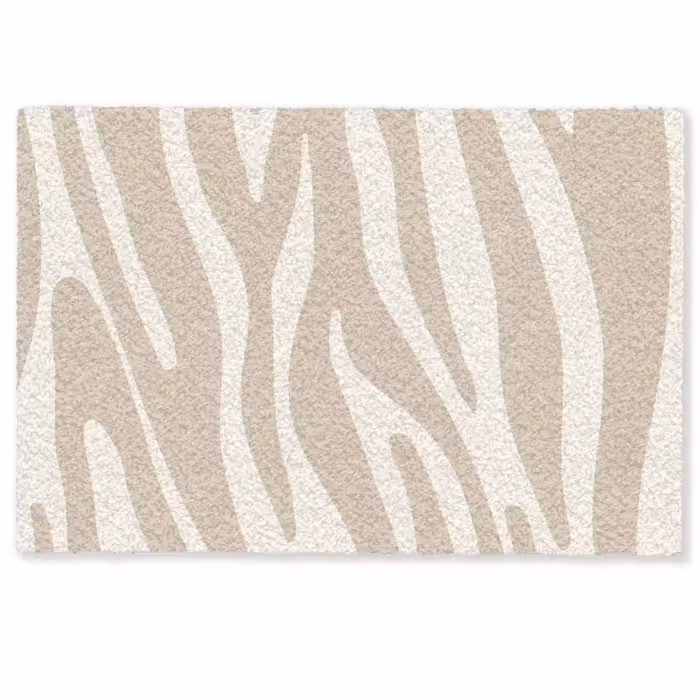 Fußmatte - Zebramuster - Beige - Weiß - Tiermuster
