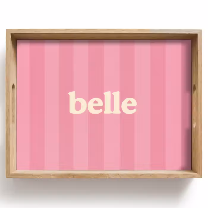 Tablett - Rosa - Gestreift - Belle