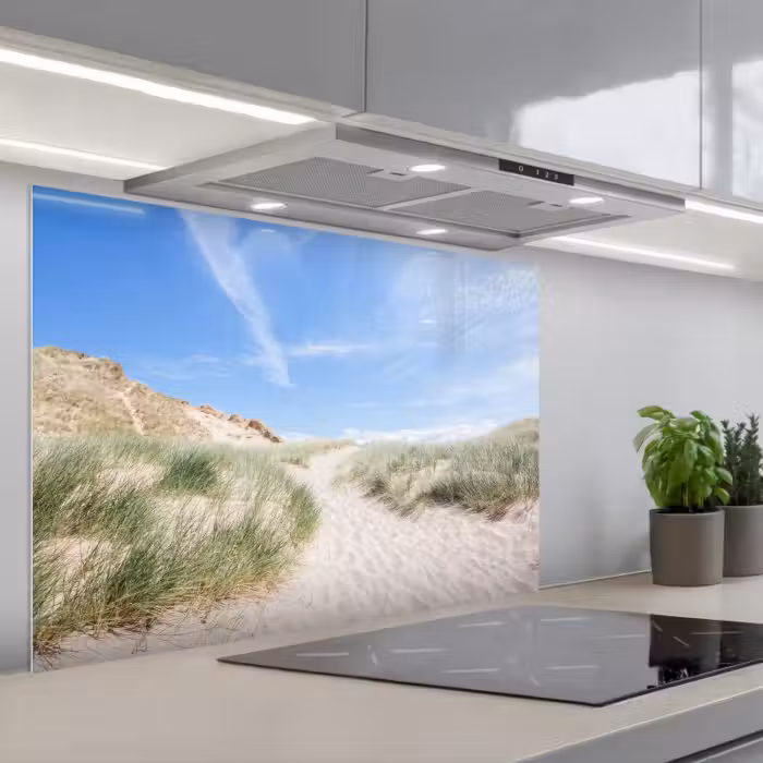 Rückwand der Küche - Strand - Düne - Gras
