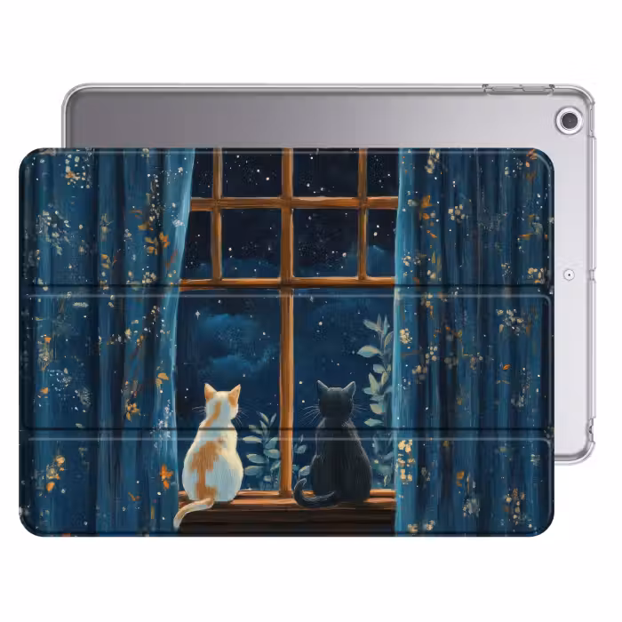 iPad Hülle - Katze - Sternenhimmel - Blau