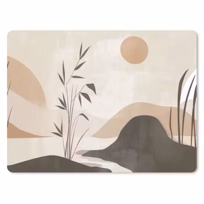 Mauspad - Japandi - Landschaft - Beige