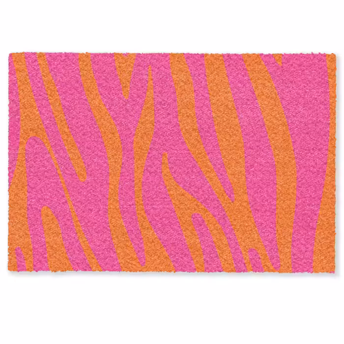 Fußmatte - Zebramuster - Rosa - Orange - Tiermuster