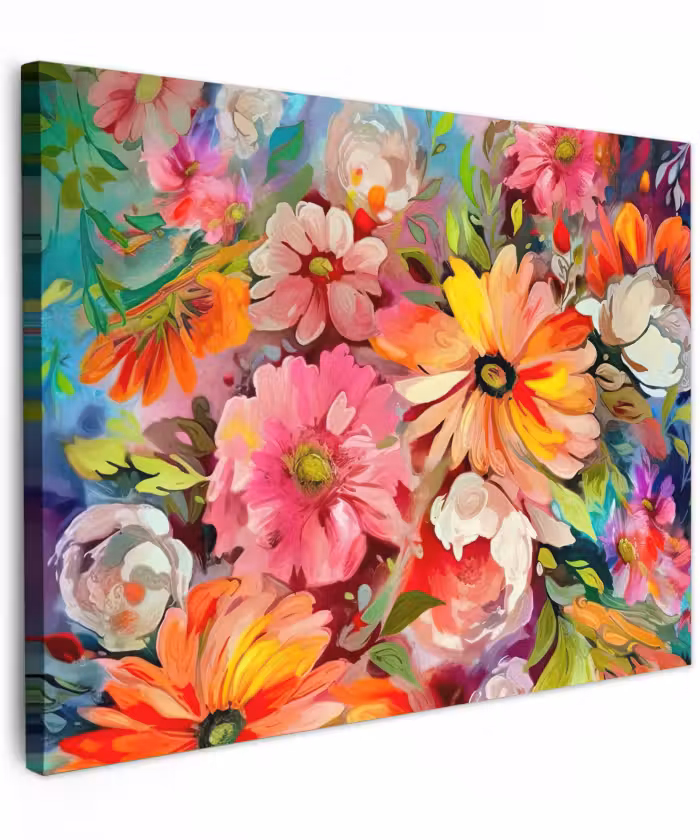 Leinwandbild - Blumen - Kunst - Malerei - Botanisch