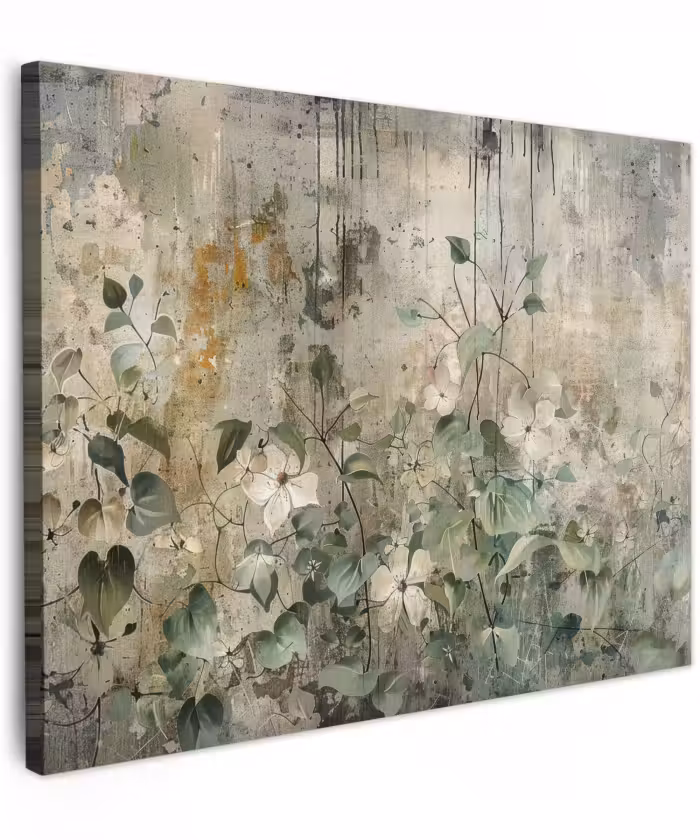 Leinwandbild - Blumen - Blätter - Abstrakt - Modern