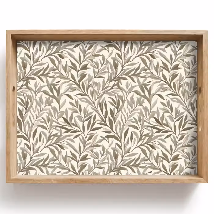 Tablett - Zweige - Botanisch - Taupe
